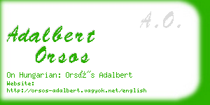 adalbert orsos business card